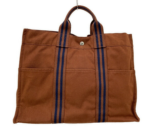 HERMES エルメス フールトゥ トートMM 中古 トートバッグ ブラウン キャンバス 茶 鞄 ブランド ユニセックス