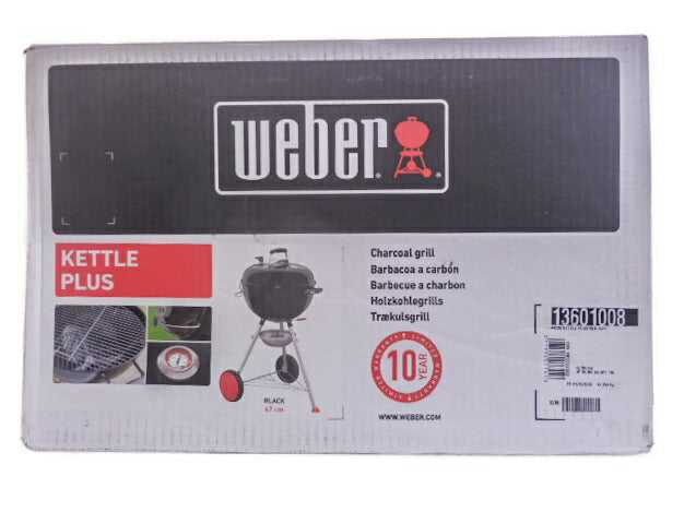 未開封品 weber バーベキューコンロ KETTLE PLUS 中古 BBQ ウェーバー オリジナルケトルプラス 蓋 温度計 焼肉 グリル