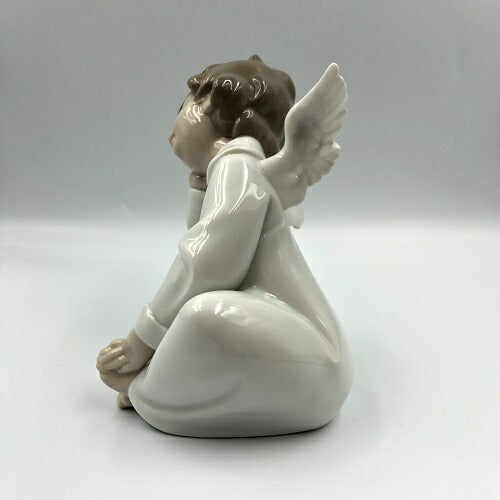 LLADRO リヤドロ 天使の考えごと なんとかなるよ フィギュリン 中古 考え事 インテリア雑貨 置物 置き物 オブジェ エンジェル 4961
