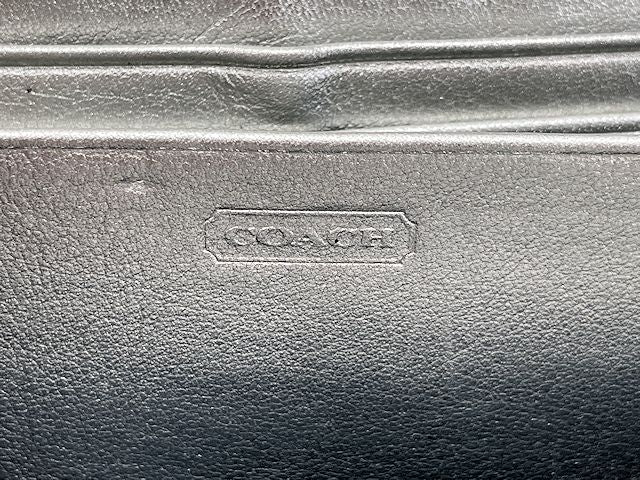 COACH コーチ パッチワーク デニム ラウンドファスナー 長財布 中古 シグネチャー ネイビー ウォレット レディース ブランド