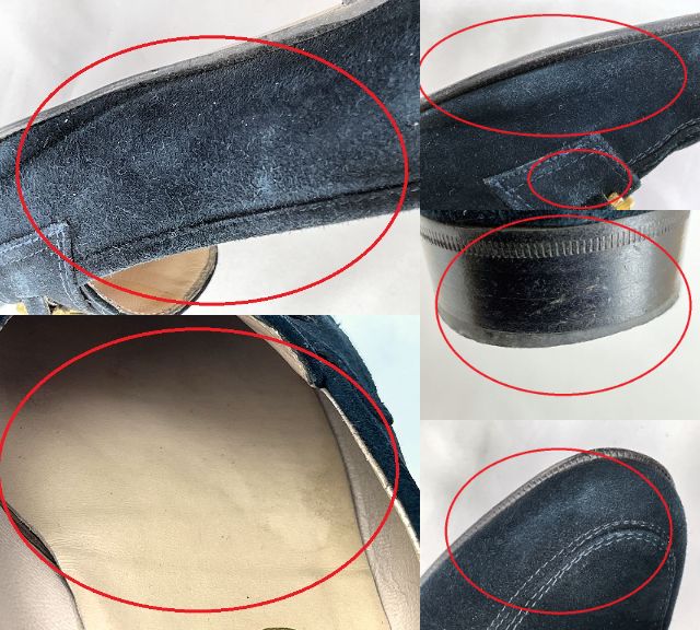Salvatore Ferragamo サルヴァトーレフェラガモ ガンチーニ スウェード パンプス 約24cm 中古 ネイビー 紺 ローファー レディース 6.5 ブランド