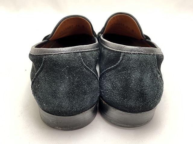 Salvatore Ferragamo サルヴァトーレフェラガモ ガンチーニ スウェード ローファー 約26cm 中古 ブラック 黒 メンズ 8 靴 シューズ ブランド