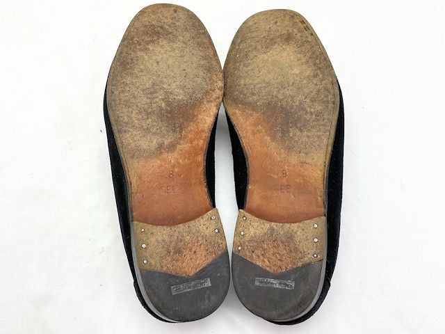 Salvatore Ferragamo サルヴァトーレフェラガモ ガンチーニ スウェード ローファー 約26cm 中古 ブラック 黒 メンズ 8 靴 シューズ ブランド