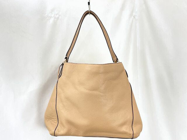COACH コーチ イーディ 31 ショルダーバッグ 中古 ベージュ レザー トート ハンド レディース 鞄 ブランド