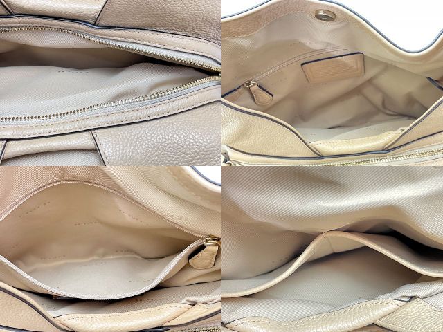 COACH コーチ イーディ 31 ショルダーバッグ 中古 ベージュ レザー トート ハンド レディース 鞄 ブランド
