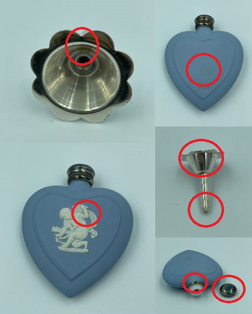 Wedgwood ジャスパー パフューム ボトル 中古 ウェッジウッド 香水 ハート キューピット 希少 アンティーク