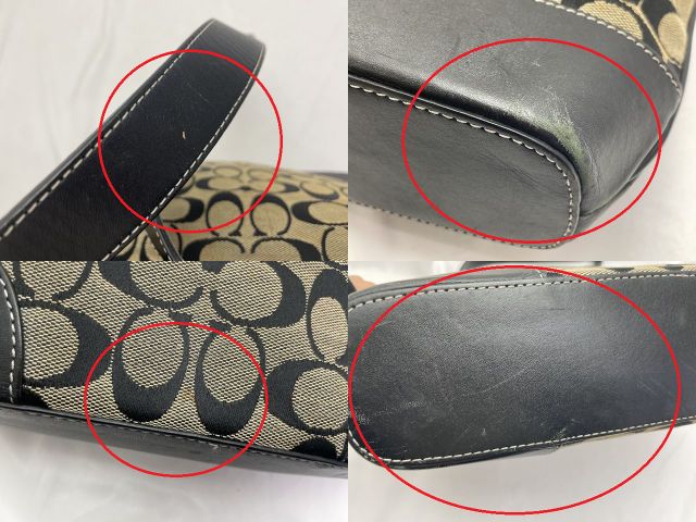 COACH コーチ シグネチャー スリムダッフルショルダー 中古 ショルダーバッグ ブラック 黒 鞄 レディース ブランド