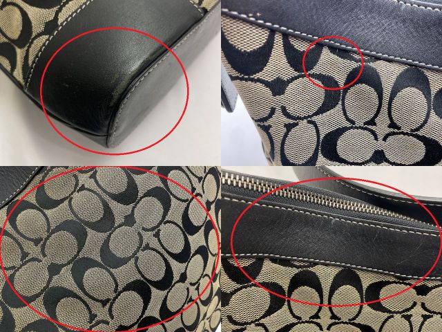 COACH コーチ シグネチャー スリムダッフルショルダー 中古 ショルダーバッグ ブラック 黒 鞄 レディース ブランド