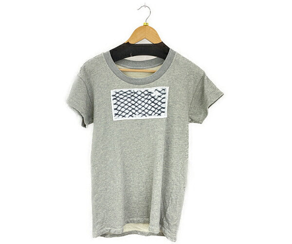 MM6 Maison Martin Margie エムエム6 メゾンマルタンマルジェラ コットン Tシャツ Sサイズ 中古 プリント 半袖 グレー レディース ブランド モード