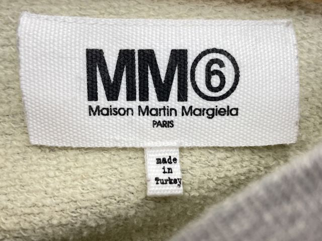 MM6 Maison Martin Margie エムエム6 メゾンマルタンマルジェラ コットン Tシャツ Sサイズ 中古 プリント 半袖 グレー レディース ブランド モード