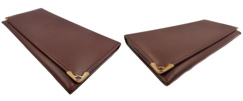 Cartier/カルティエ マスト レザー 二つ折り長財布 中古 ボルドー ウォレット 赤 美品
