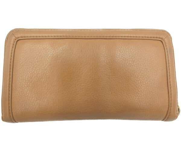 TORY BURCH/トリーバーチ レザー ラウンドファスナー 長財布 中古 ブラウン 茶 ロゴ ウォレット