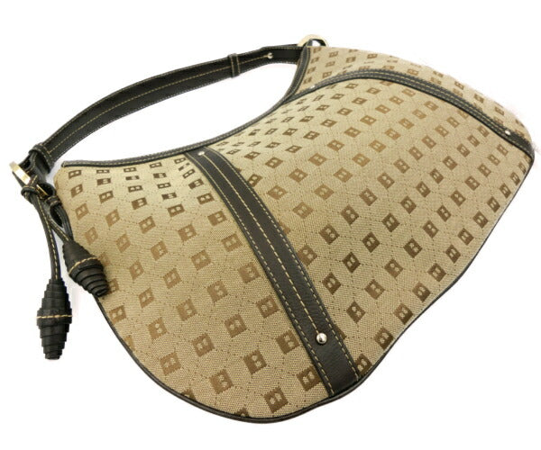 BALLY/バリー キャンバス ロゴ ワンショルダーバッグ 中古 セミショルダー ベージュ ブラウン 茶 レディース 鞄