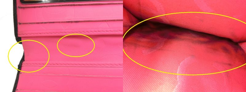 CHANEL シャネル カンボンライン レザー 二つ折り がま口財布 中古 ブラック ホワイト ウォレット ロゴ レディース