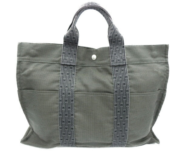 HERMES エルメス エールライン MM トートバッグ 中古 ブラック キャンバス 黒 大きめ 鞄 ブランド