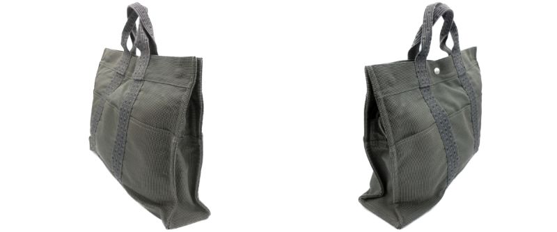 HERMES エルメス エールライン MM トートバッグ 中古 ブラック キャンバス 黒 大きめ 鞄 ブランド