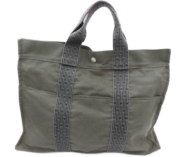 HERMES エルメス エールライン MM トートバッグ 中古 ブラック キャンバス 黒 大きめ 鞄 ブランド