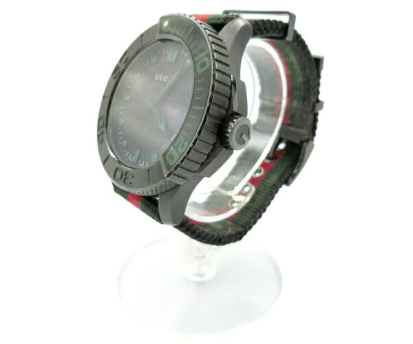 GUCCI グッチ シェリー アナログ クォーツ腕時計 中古 126.2 13325113 メンズ ブラック グリーン レッド ブランド