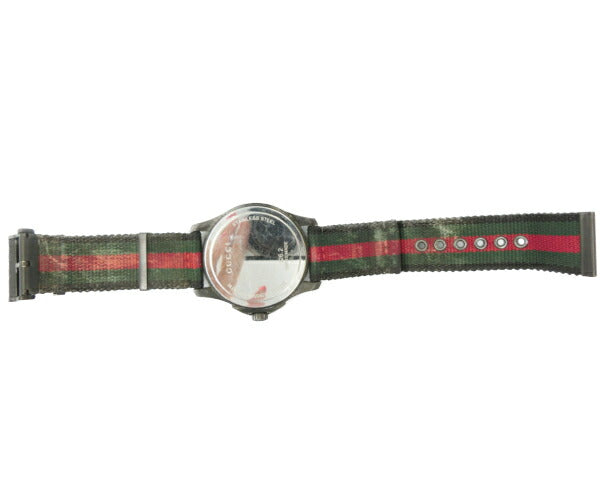 GUCCI グッチ シェリー アナログ クォーツ腕時計 中古 126.2 13325113 メンズ ブラック グリーン レッド ブランド