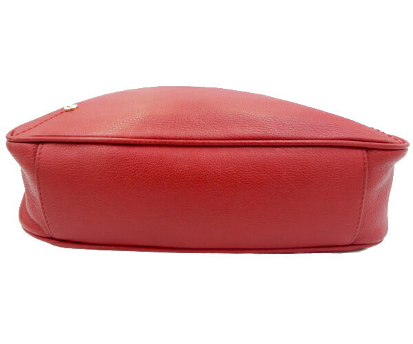 FURLA フルラ レザー ショルダーバッグ 中古 レッド 赤 レディース 無地 おしゃれ 鞄