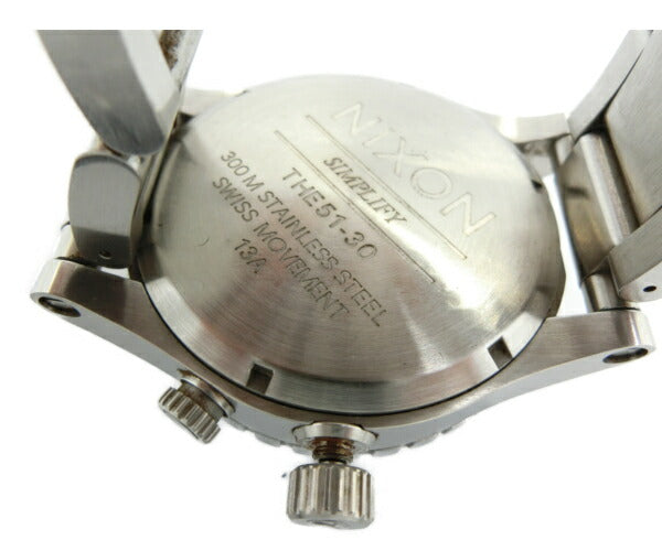 NIXON ニクソン クロノグラフ クォーツ 腕時計 中古 THE51-301 シルバー 銀色 メンズ アナログ フォーマル