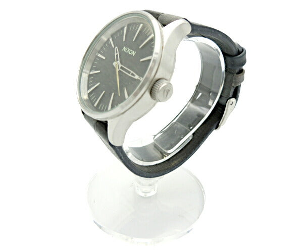 NIXON ニクソン THE SENTRY38 クォーツ腕時計 中古 A377-1938 アナログ ブラック ブルー メンズ レザー カジュアル