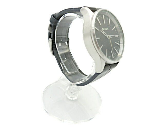 NIXON ニクソン THE SENTRY38 クォーツ腕時計 中古 A377-1938 アナログ ブラック ブルー メンズ レザー カジュアル