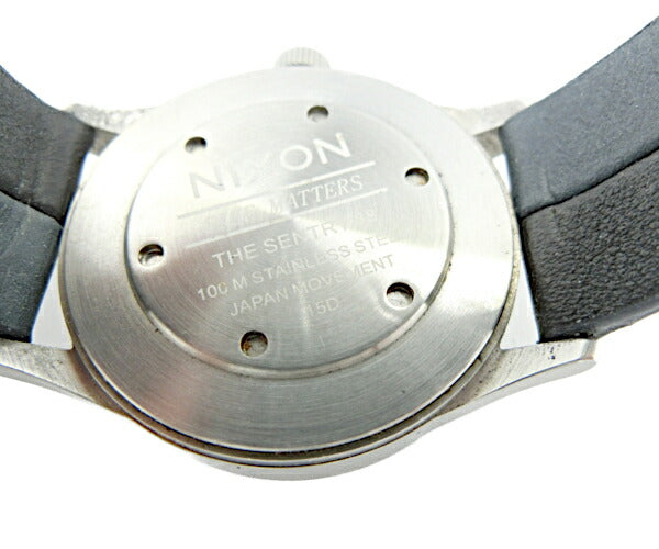 NIXON ニクソン THE SENTRY38 クォーツ腕時計 中古 A377-1938 アナログ ブラック ブルー メンズ レザー カジュアル
