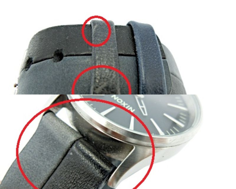 NIXON ニクソン THE SENTRY38 クォーツ腕時計 中古 A377-1938 アナログ ブラック ブルー メンズ レザー カジュアル