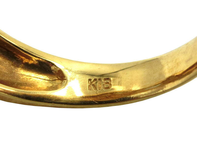 K18 青石(0.25) メレダイヤ リング 14号 中古 金 ゴールド レディースアクセサリー 指輪
