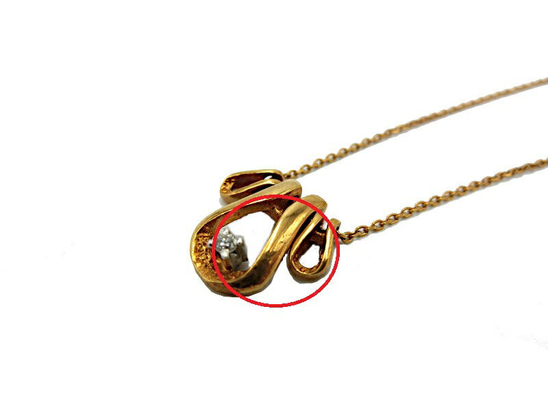 K18 ダイヤ ネックレス 中古 アクセサリー ダイヤモンド 金 ゴールド 18金 レディース