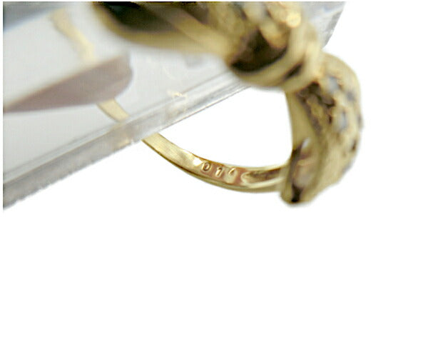 K18 ダイヤモンド 0.11ct リボンデザイン リング 9.5号 中古 アクセサリー 指輪 ゴールド 18金 ジュエリー レディース 可愛い