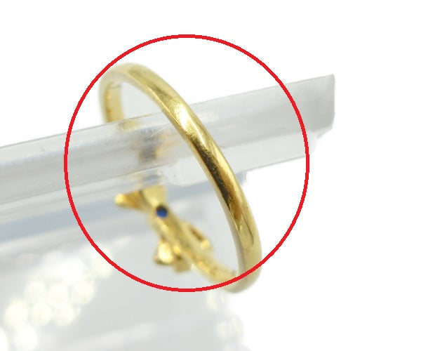 K18 サファイア 0.06ct リボン リング 9.5号 中古 アクセサリー 指輪 ゴールド 18金 レディース かわいい