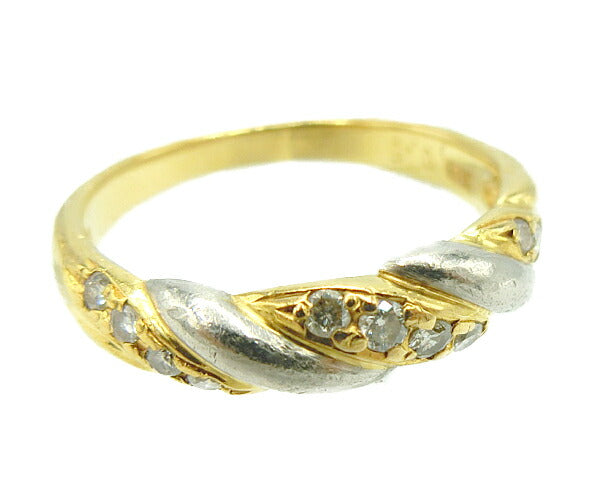 K18 pt900 ダイヤ 0.15ct 7号 中古 アクセサリー 指輪 ジュエリー ゴールド プラチナ レディース