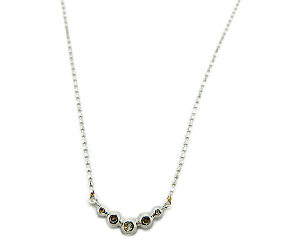 pt850 5連 ダイヤ 0.02ct ネックレス 中古 アクセサリー ジュエリー プラチナ レディース おしゃれ