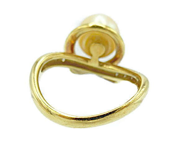 K18 パール8.8mm ダイヤ0.10ct リング 11号 中古 アクセサリー 指輪 ダイヤモンド 真珠 18金 ゴールド ジュエリー