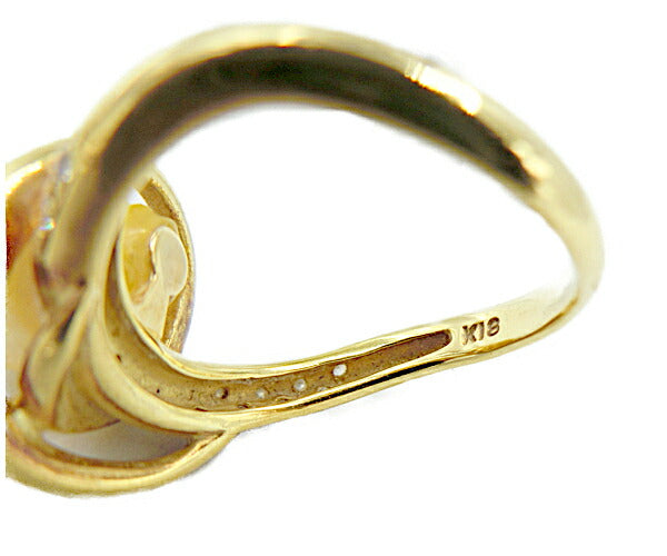 K18 パール8.8mm ダイヤ0.10ct リング 11号 中古 アクセサリー 指輪 ダイヤモンド 真珠 18金 ゴールド ジュエリー