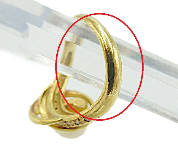 K18 パール8.8mm ダイヤ0.10ct リング 11号 中古 アクセサリー 指輪 ダイヤモンド 真珠 18金 ゴールド ジュエリー