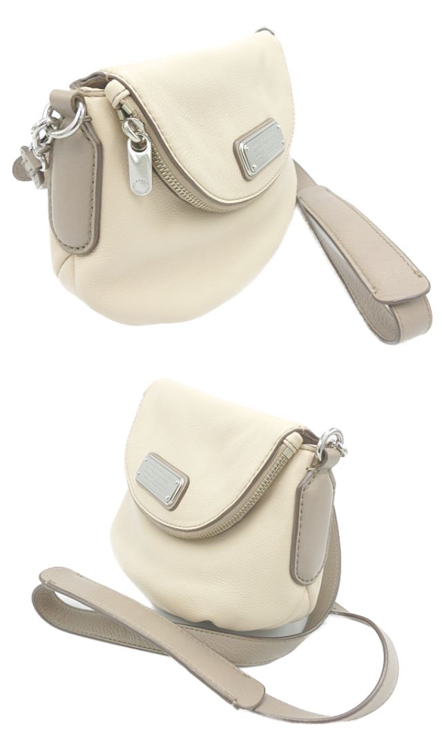 MARC BY MARC JACOBS マークバイマークジェイコブス レザー ショルダーバッグ 中古 ベージュ アイボリー 本革 ミニ 小さめ 鞄 ブランド レディース