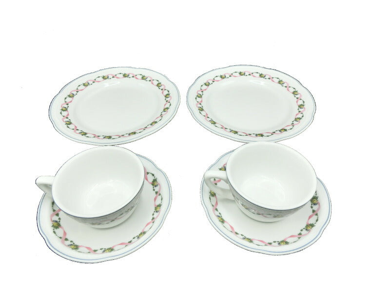 Richard Ginori プリマベーラ モーニングセットペア 中古 リチャードジノリ コーヒーカップ&ソーサー プレート 洋食器