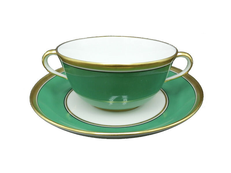 Richard Ginori インペログリーン カップ&ソーサー スープC/S 中古 リチャードジノリ ペア スープ用 洋食器 陶磁器