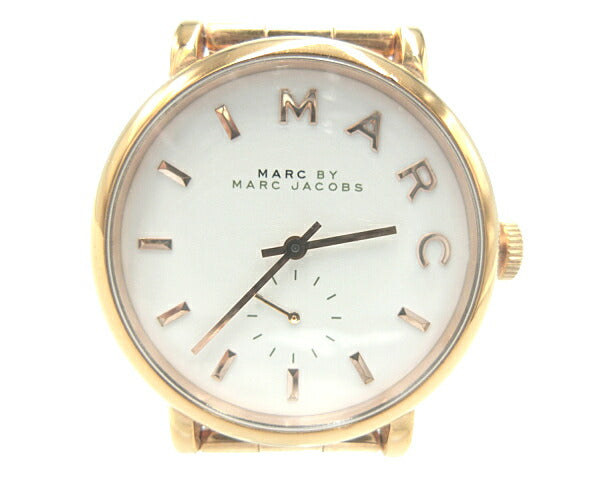 MARC BY MARC JACOBS マークバイマークジェイコブス クォーツ 腕時計 MBM3244 中古 ピンクゴールド ホワイト アナログ レディース ブランド