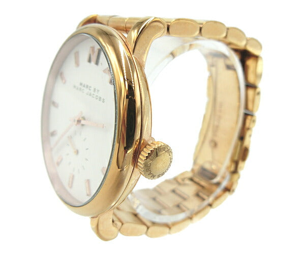 MARC BY MARC JACOBS マークバイマークジェイコブス クォーツ 腕時計 MBM3244 中古 ピンクゴールド ホワイト アナログ レディース ブランド