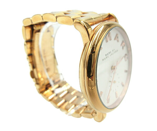 MARC BY MARC JACOBS マークバイマークジェイコブス クォーツ 腕時計 MBM3244 中古 ピンクゴールド ホワイト アナログ レディース ブランド
