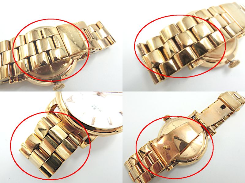 MARC BY MARC JACOBS マークバイマークジェイコブス クォーツ 腕時計 MBM3244 中古 ピンクゴールド ホワイト アナログ レディース ブランド