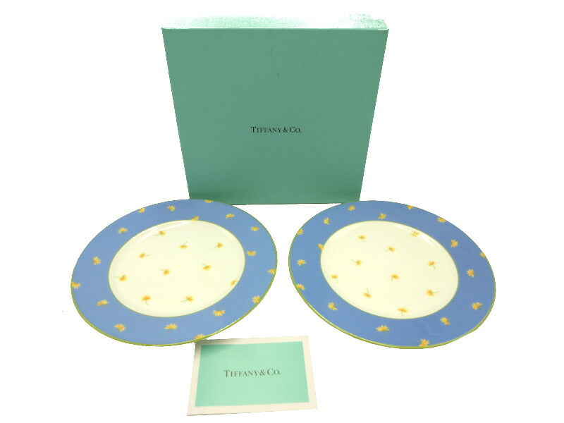 未使用 Tiffany Valley ペアプレート 18cm 中古 ティファニー バレー 洋食器 陶磁器 皿 2個入