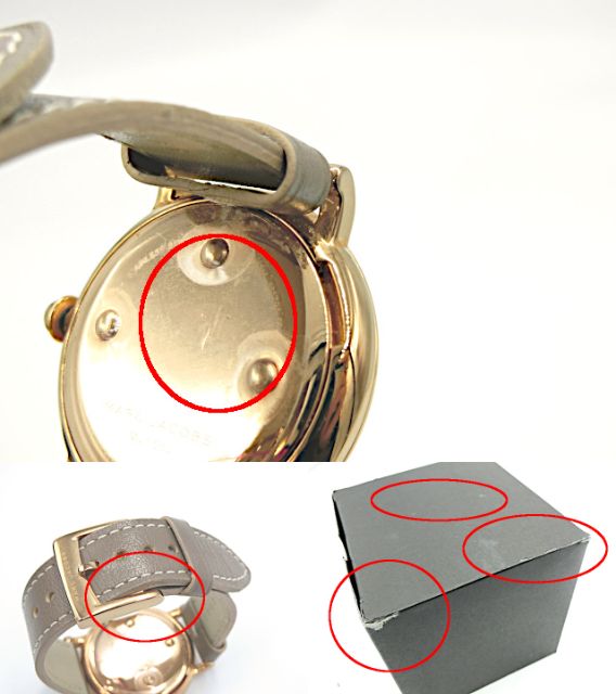 MARC JACOBS マークジェイコブス ロキシー クォーツ 腕時計 中古 MJ1533 グレー ピンクゴールド レディース ブランド アナログ