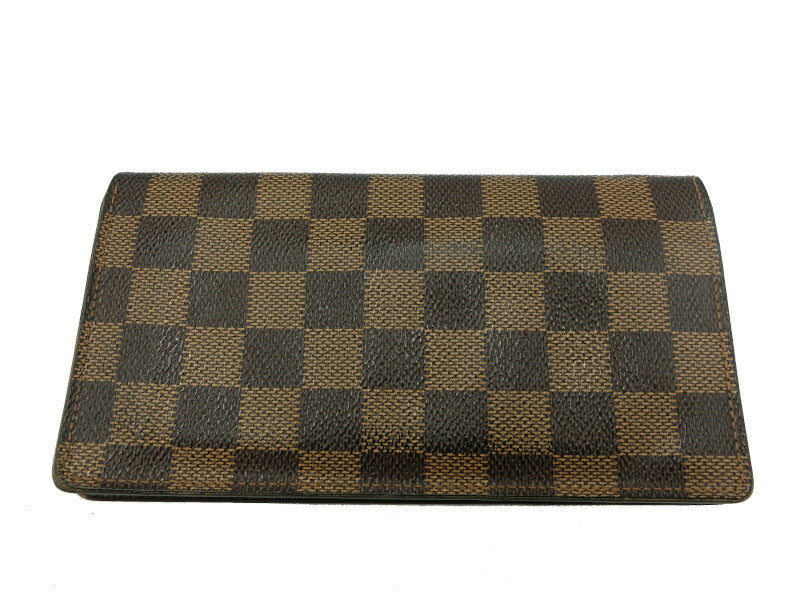 LouisVuitton ダミエ ポルトカルトクレディ円 中古 ルイヴィトン LV 札入れ 小銭入れなし 2つ折り長財布