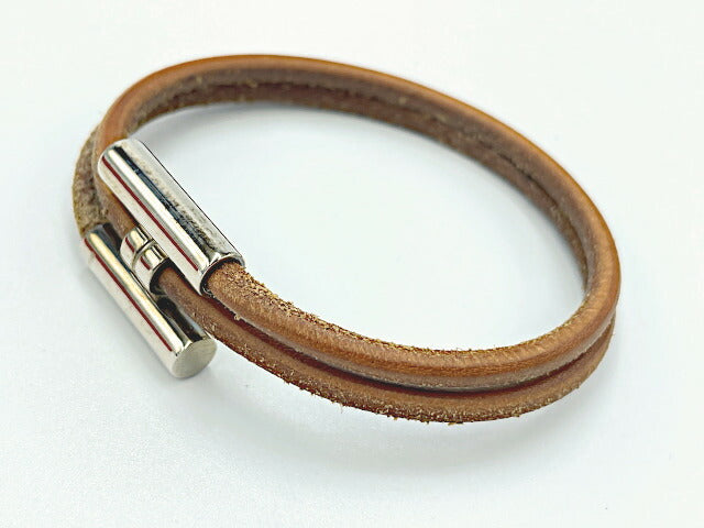 HERMES エルメス トゥルニ ブレスレット 中古 アクセサリー ジュエリー ブラウン 茶 レザー レディース