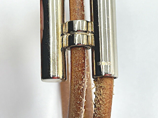 HERMES エルメス トゥルニ ブレスレット 中古 アクセサリー ジュエリー ブラウン 茶 レザー レディース